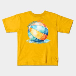 Summer Time Beach Ball in Watercolor Kids T-Shirt